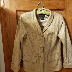Women's Bradley Bayou Croco embossed and trimmed Leather Jacket.